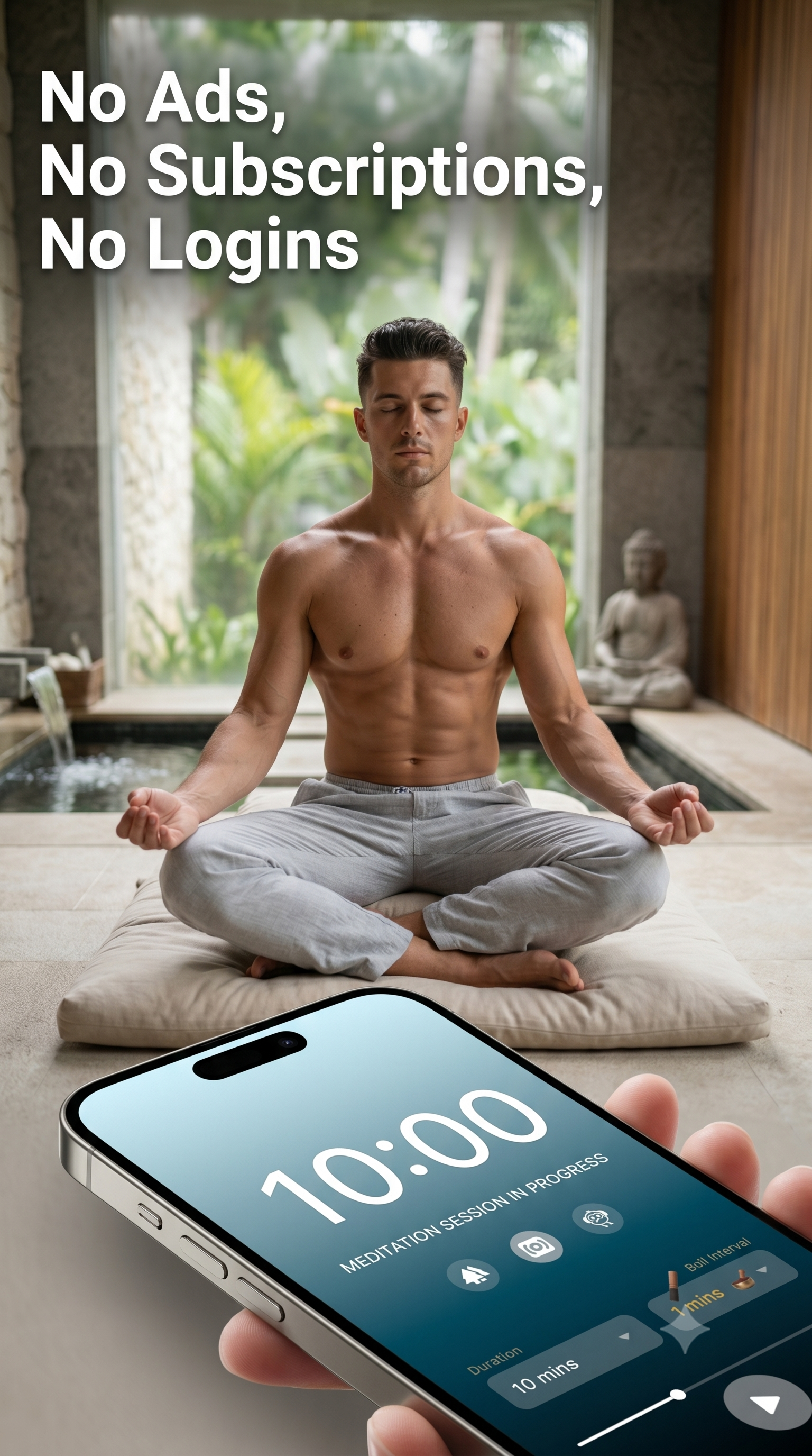 Meditation Bell Timer App Interface