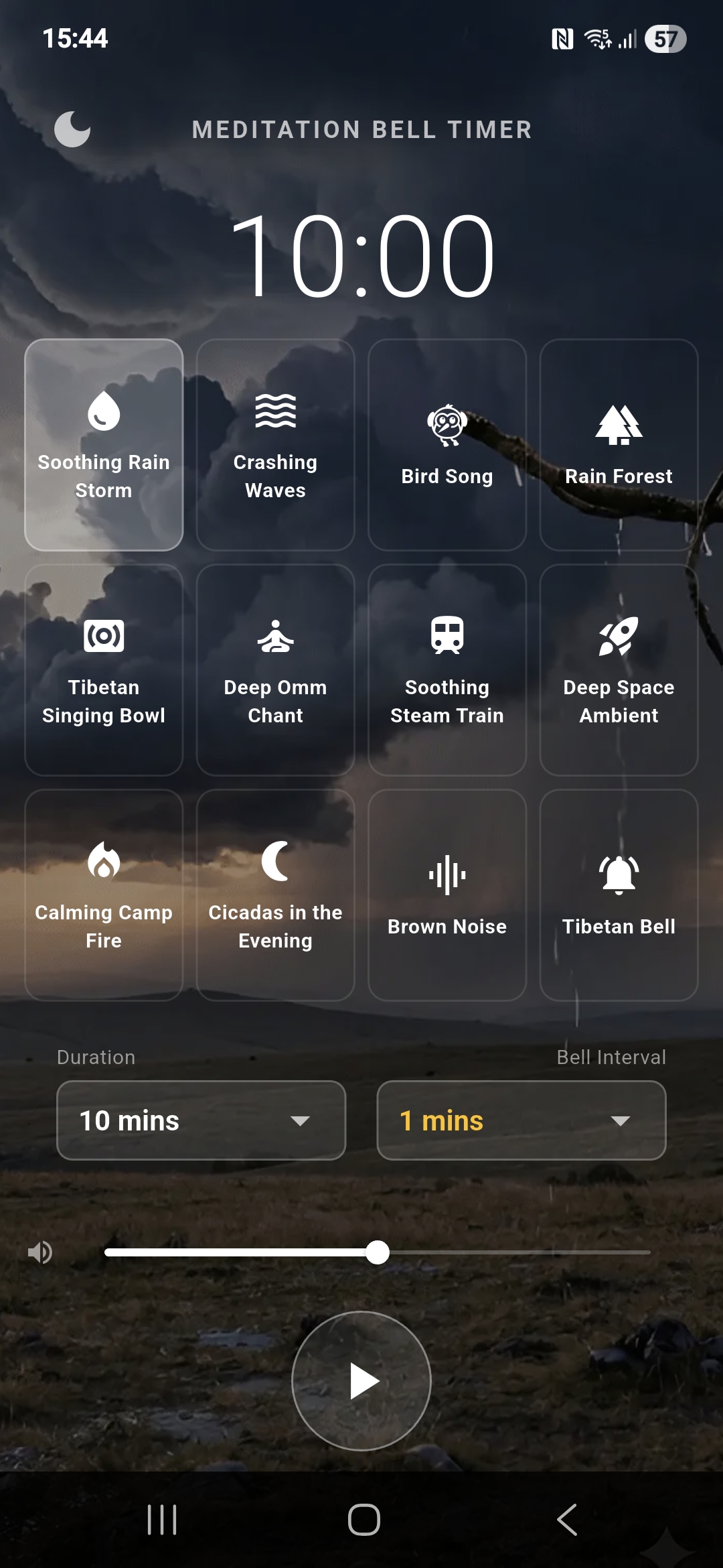 Meditation Bell Timer App Interface